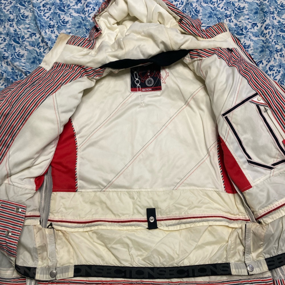 Section division Striped Jacket - Red, White and … - image 3